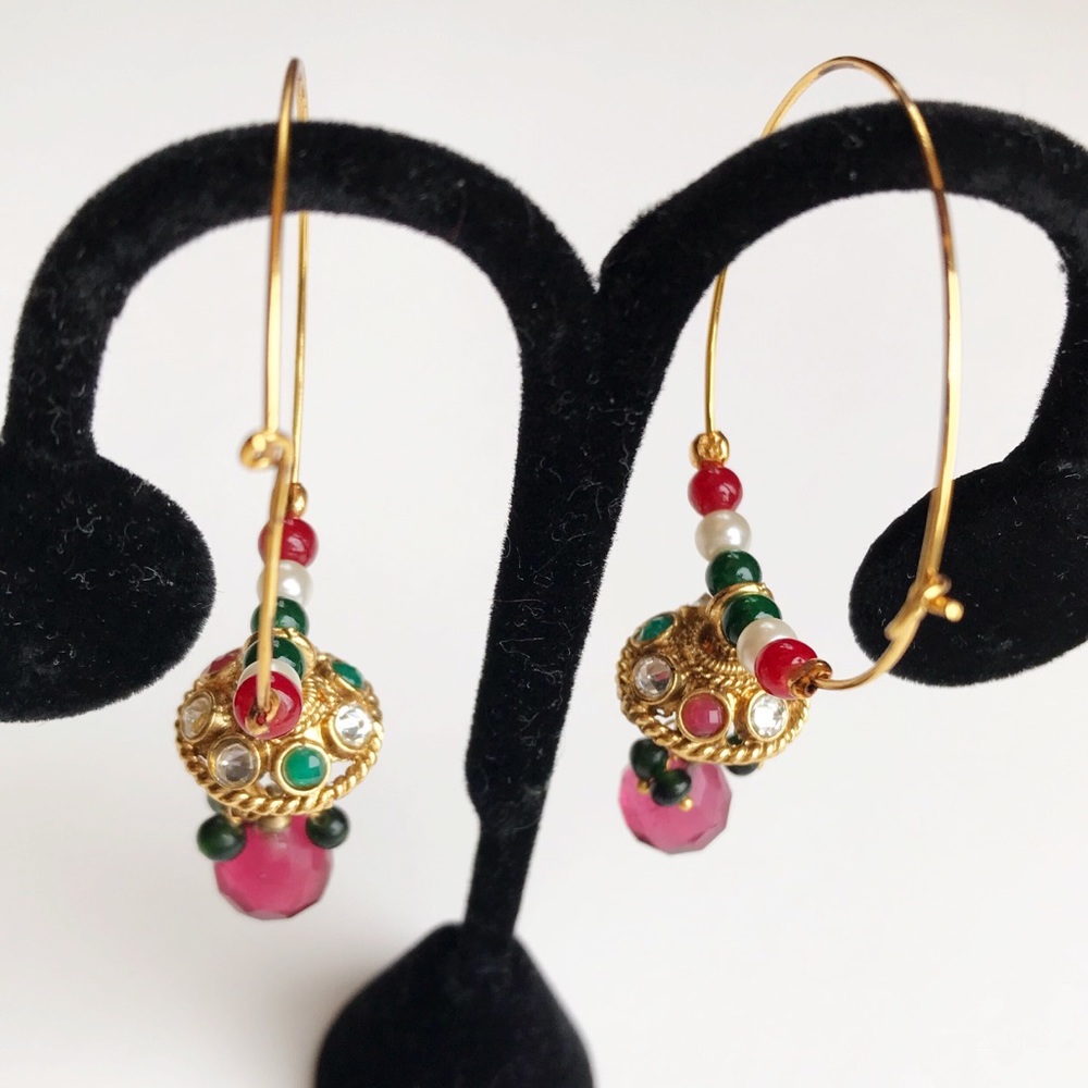Bollywood hoop earrings _ handmade - Picture 3 of 8
